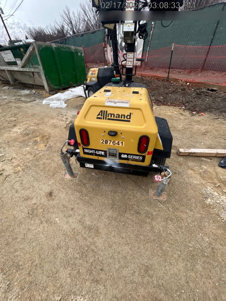 2022 Allmand NLV3GR (4) LED Light Fixture 350W, 23' Vertical Mast, 3kW Prime, Towable, Deep Sea L401, Leveling Jacks, Yanmar T4F 5.8hp