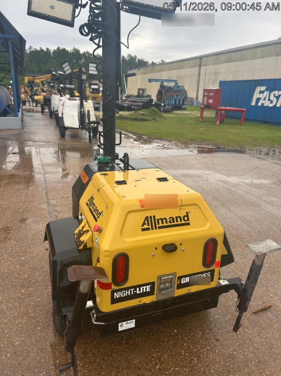 2022 Allmand NLV3GR (4) LED Light Fixture 350W, 23' Vertical Mast, 3kW Prime, Towable, ES Decals, T3