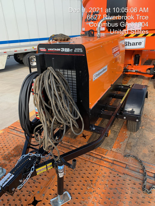 2021 Lincoln Electric Vantage 322 Vantage 322 Ready Pak 3 w/ Decals, ORANGE (includes trailer, cable rack, fender light kit) NO Telematics