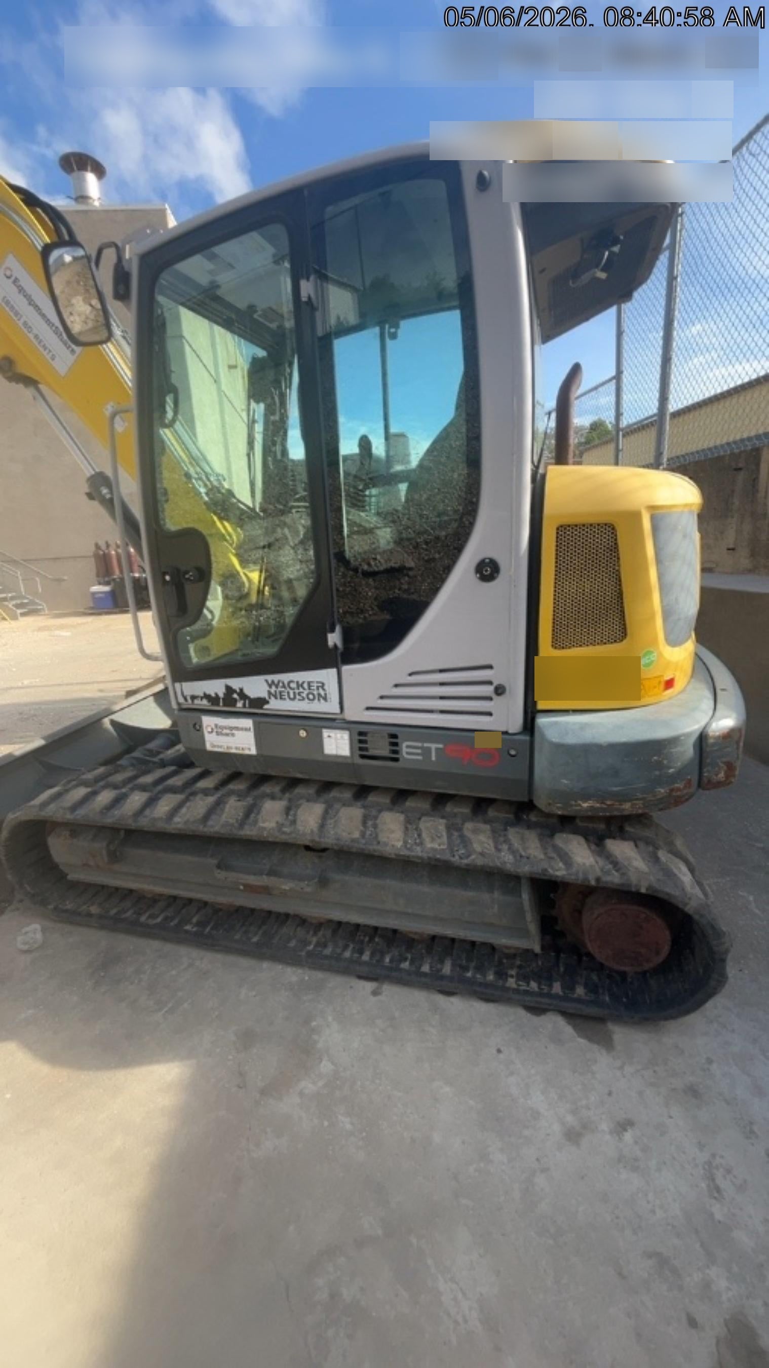 Wacker Neuson ET90 Cab, Long Dipperstick, Track, Bucket