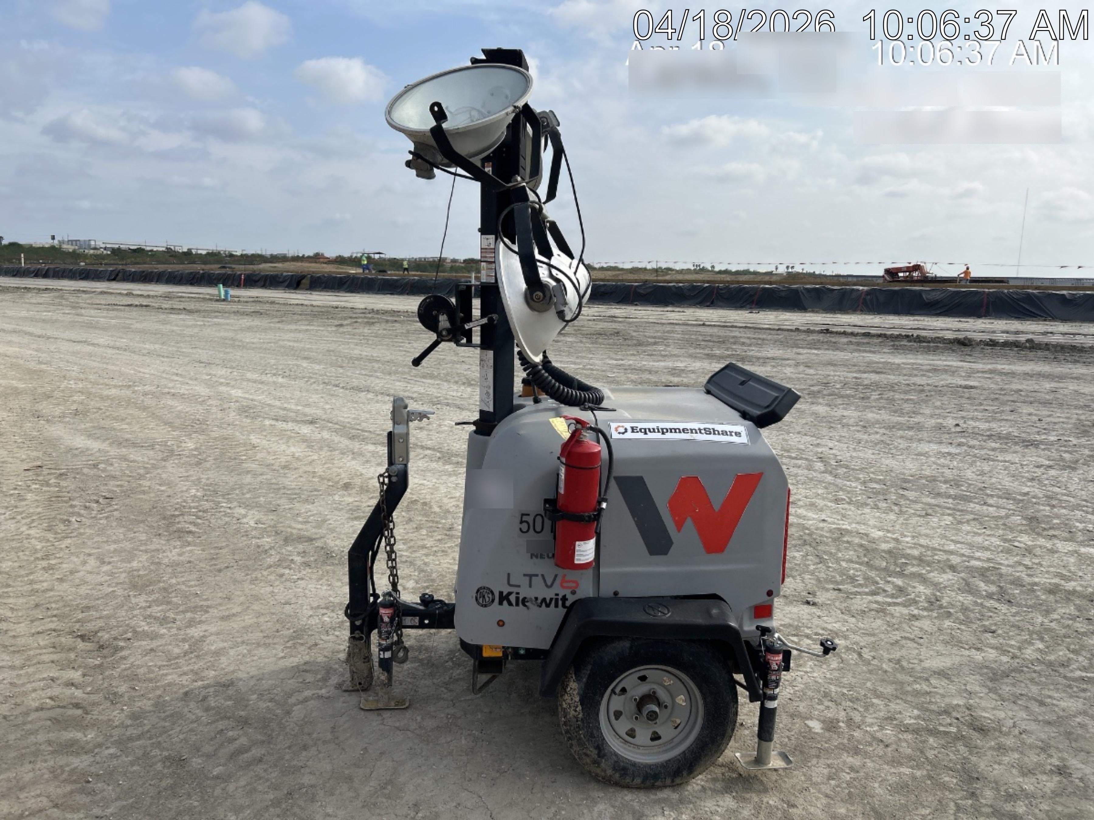 2019 Wacker Neuson LTV6L-MH Mobile Light Tower w/Fuel Level Sensor Installed