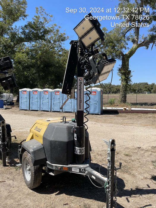 2022 Allmand NLV3GR (4) LED Light Fixture 350W, 23' Vertical Mast, 3kW Prime, Towable, ES Decals, T3