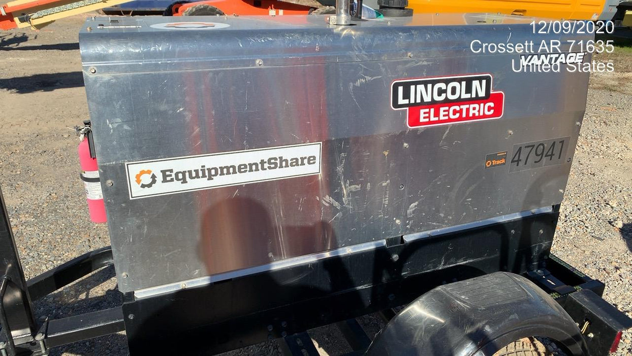2019 Lincoln Electric Vantage 322 Ready-Pak 3, Two Wheel Trailer, Fender and Light Kit, Cable Rack