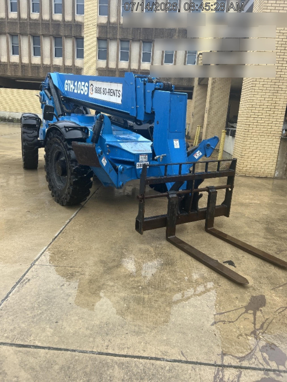 2019 Genie GTH-1056 Canopy, Solid RT Tires, LED Work Lights, Beacon 60" QA Carriage, 60" Forks