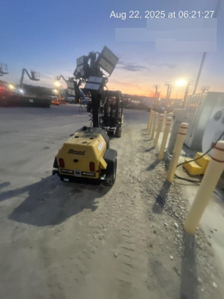 2022 Allmand NLV3GR (4) LED Light Fixture 350W, 23' Vertical Mast, 3kW Prime, Towable, Deep Sea L401, Leveling Jacks, Yanmar T4F 5.8hp