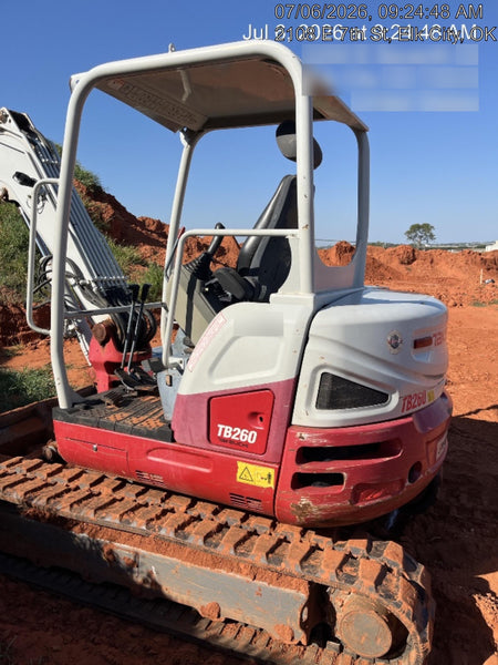 2019 Takeuchi TB260 Takeuchi TB260 Canopy w/Rubber Tracks, Auxiliary Hydraulics, Standard Blade, Manual QC