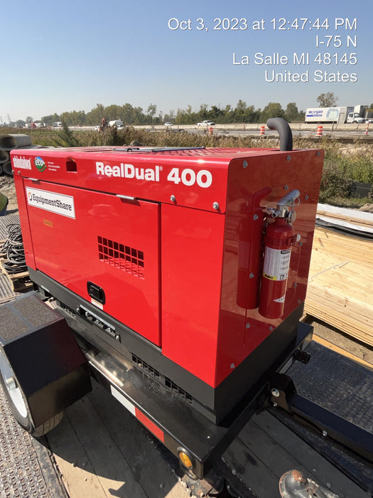2023 Shindaiwa DGW400MDL Kubota D902 Engine, 23 HP, Dual Op Welder, Wire, Arc, Droop Stick, Tig, and CC Stick Functionality, Simulphase, 3 Phase and 1 Phase Gen Output, Single Axle NB Trlr, Slr Trckl Chrg 12V 12W, Fire Ext