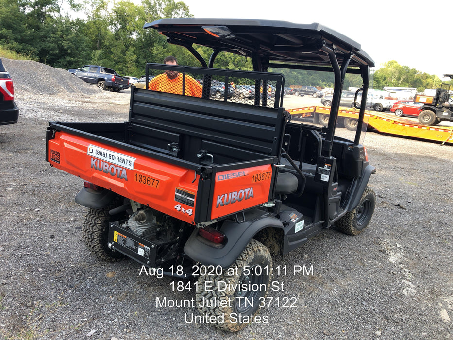 2020 Kubota RTV-X1140W-H 4WD utility cart -LED strobe -Windshield tempered glass -Plastic canopy -Wire harness kit -Backup alarm