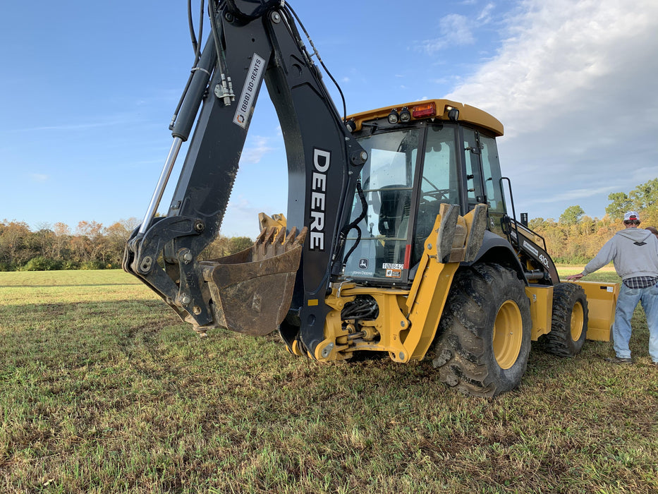 2020 John Deere 410L - Extendable Stick Cab/Heat/Air, 4WD, Extendable Stick, Pilot Controls, 2 Way Hydraulics, TAG Manual QC
