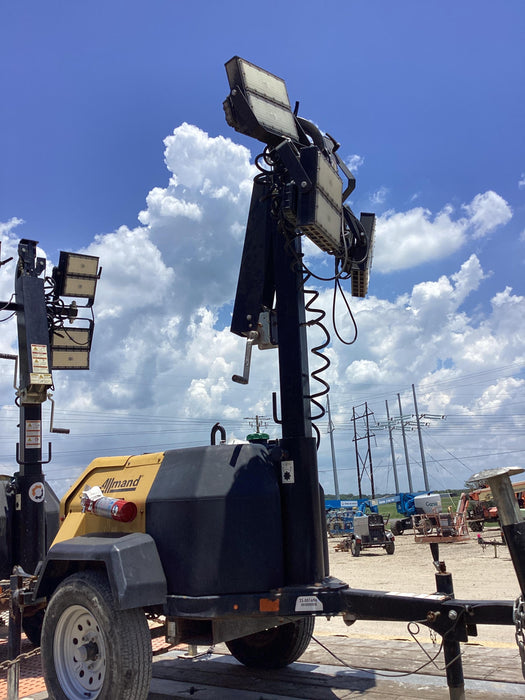 2022 Allmand NLV3GR (4) LED Light Fixture 350W, 23' Vertical Mast, 3kW Prime, Towable, Deep Sea L401, Leveling Jacks, Yanmar T4F 5.8hp