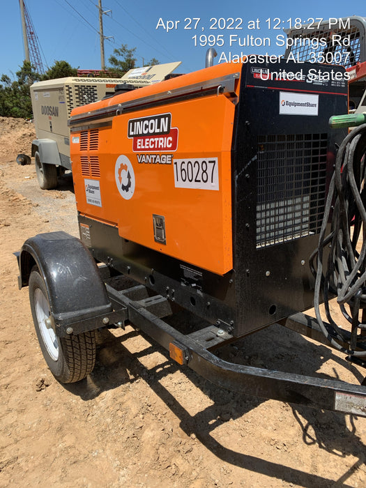 2021 Lincoln Electric Vantage 322 Vantage 322 Ready Pak 3 w/ Decals, ORANGE (includes trailer, cable rack, fender light kit) NO Telematics