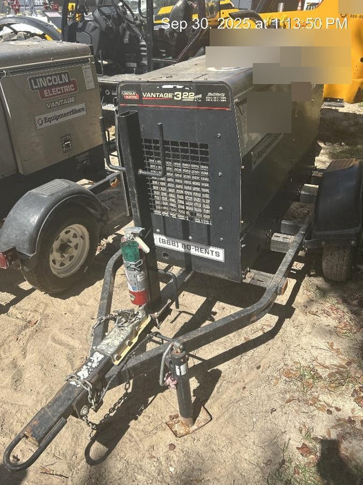 2019 Lincoln Electric Vantage 322 Ready-Pak 3, Two Wheel Trailer, Fender and Light Kit, Cable Rack