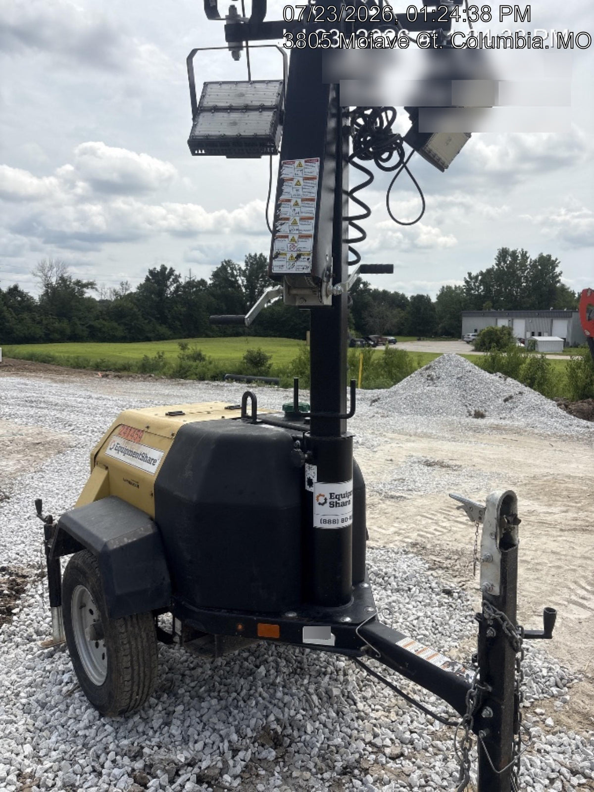 2022 Allmand NLV3GR (4) LED Light Fixture 350W, 23' Vertical Mast, 3kW Prime, Towable, Deep Sea L401, Leveling Jacks, Yanmar T4F 5.8hp