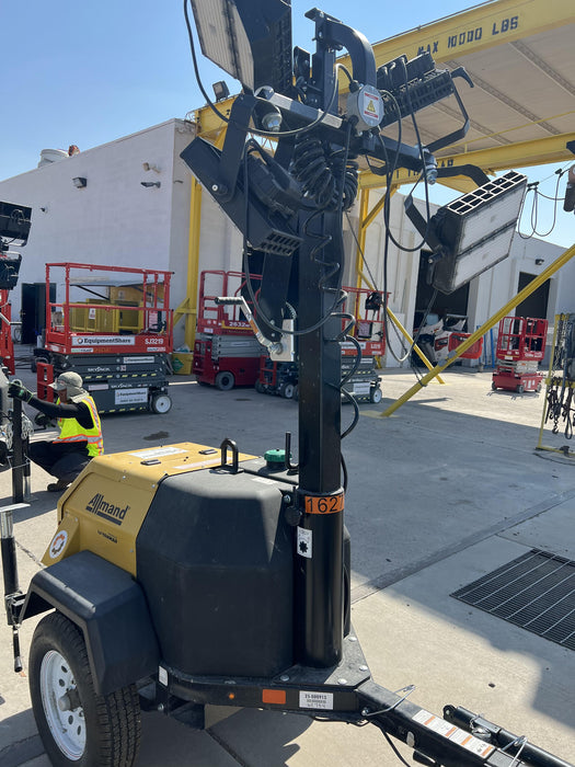 2021 Allmand NLV3GR (4) LED Light Fixture 350W, 23' Vertical Mast, 3kW Prime, Towable, Deep Sea L401, Leveling Jacks, Yanmar T4F 5.8hp