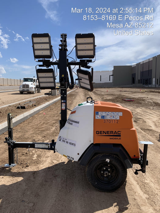 2023 Generac MLT2 Diesel, Flex Switch 120V Input, Powerzone Controller, 
(4) 320W LED Lights, 4kW Generator, 39.9 Gal Fuel Tank, 2" Ball, T3