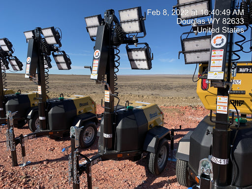 2022 Allmand NLV3GR (4) LED Light Fixture 350W, 23' Vertical Mast, 3kW Prime, Towable, Deep Sea L401, Leveling Jacks, Yanmar T4F 5.8hp