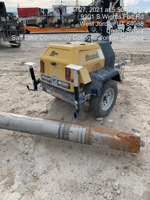 2021 Allmand NLV3GR (4) LED Light Fixture 350W, 23' Vertical Mast, 3kW Prime, Towable, Deep Sea L401, Leveling Jacks, Yanmar T4F 5.8hp