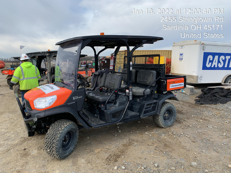 2022 Kubota RTV-X1140W-H Plastic Canopy, Windshield Acrylic Clear, LED Strobe Light, Wire Harness Kit, Back up Alarm