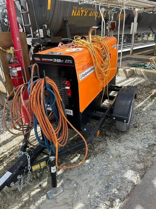 2024 Lincoln Electric Vantage 322 Welder Ready-Pak 3, Two wheel trailer, Fender and Light kit, Cable Rack, Orange