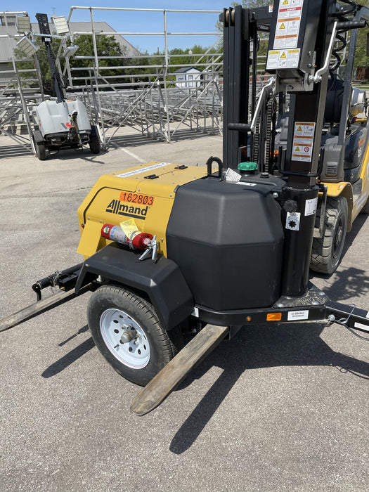 2021 Allmand NLV3GR (4) LED Light Fixture 350W, 23' Vertical Mast, 3kW Prime, Towable, Deep Sea L401, Leveling Jacks, Yanmar T4F 5.8hp