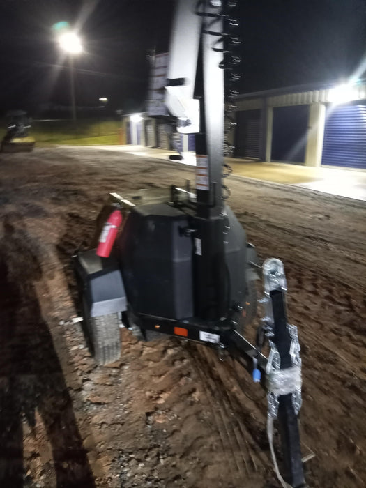 2021 Allmand NLV3GR (4) LED Light Fixture 350W, 23' Vertical Mast, 3kW Prime, Towable, Deep Sea L401, Leveling Jacks, Yanmar T4F 5.8hp