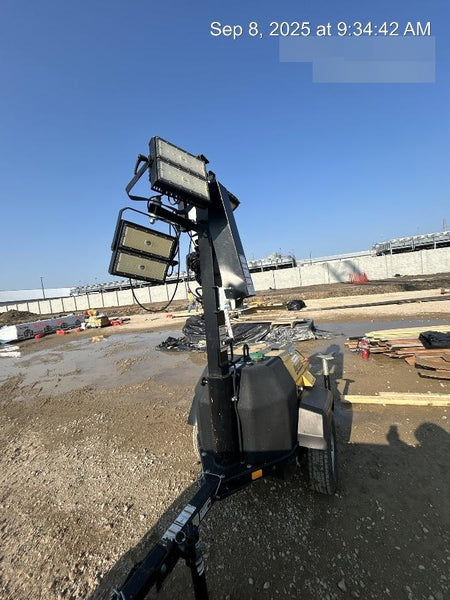 2022 Allmand NLV3GR (4) LED Light Fixture 350W, 23' Vertical Mast, 3kW Prime, Towable, Deep Sea L401, Leveling Jacks, Yanmar T4F 5.8hp