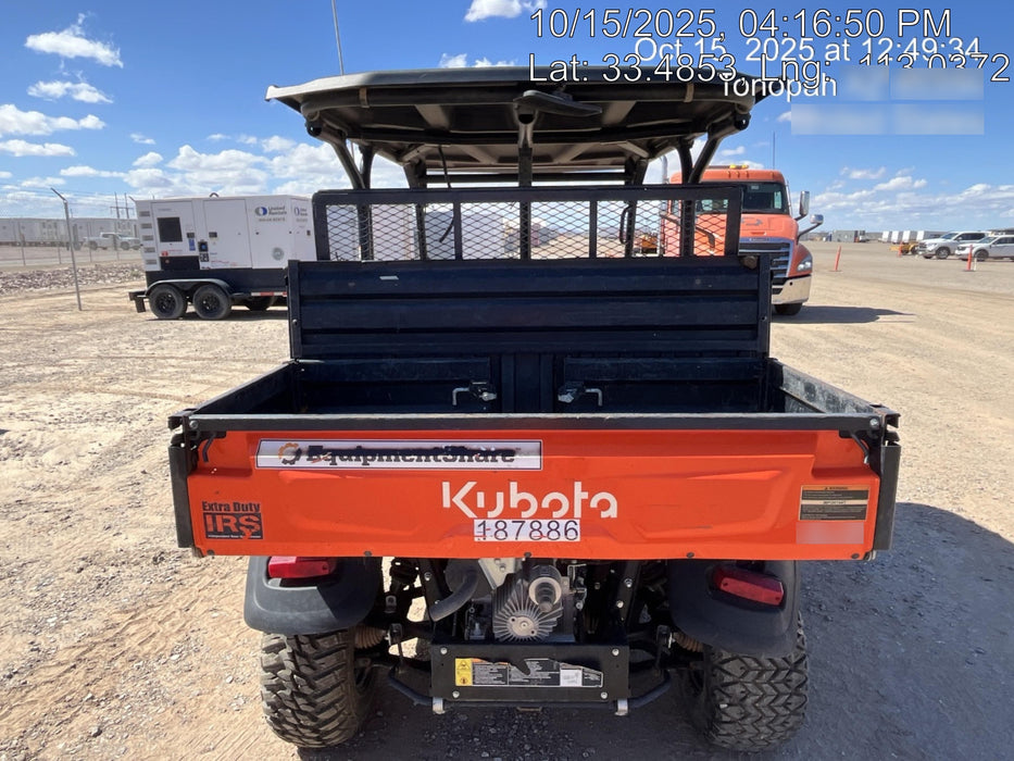 2021 Kubota RTV-X1140W-H Plastic Canopy, Windshield Acrylic Clear, LED Strobe Light, Wire Harness Kit, Back up Alarm