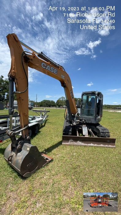 2018 Case CX80C CLOSED CAB, A/C, RUBBER TRACKS PADS, 7'-2" ARM