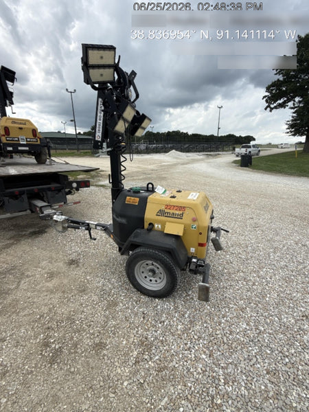 2022 Allmand NLV3GR (4) LED Light Fixture 350W, 23' Vertical Mast, 3kW Prime, Towable, Deep Sea L401, Leveling Jacks, Yanmar T4F 5.8hp