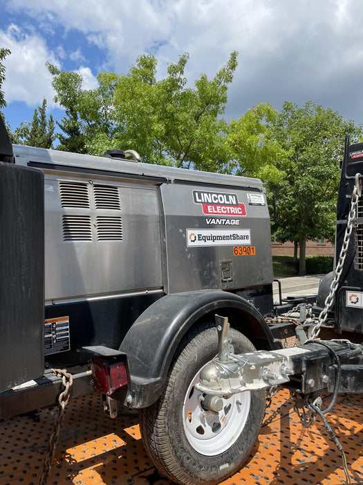 2019 Lincoln Electric Vantage 322 Welder Ready-Pak 3, Two wheel trailer, Fender and Light kit, Cable Rack