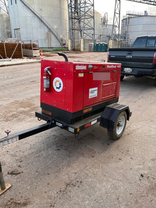 2022 Shindaiwa DGW400MDL Kubota D902 Engine, 23 HP, Dual Op Welder, Wire, Arc, Droop Stick, Tig, and CC Stick Functionality, Simulphase, 3 Phase and 1 Phase Gen Output, Single Axle NB Trlr, Slr Trckl Chrg 12V 12W, Fire Ext
