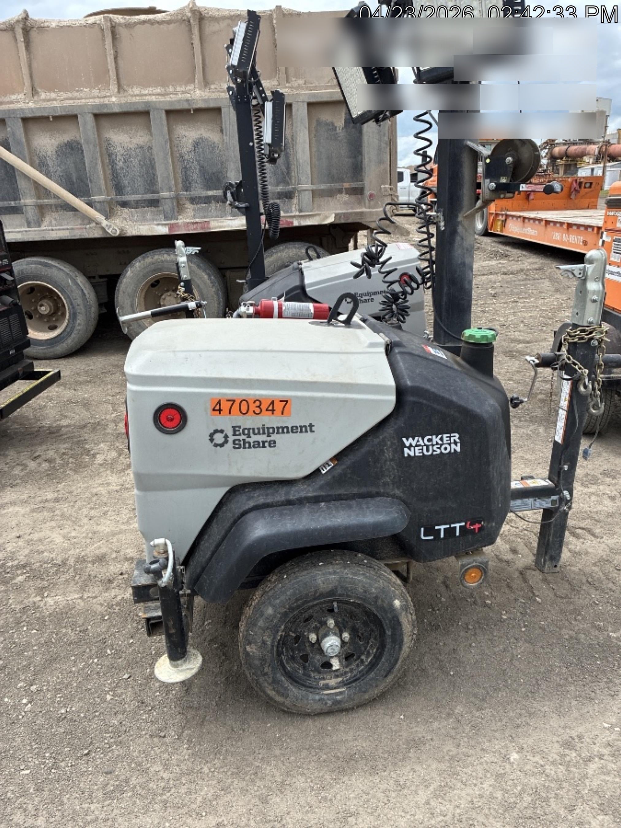 2024 Wacker Neuson LTT4 Diesel, Kohler KDW702, Deep Sea Controller, Auto Start, LED 320W, Bypass Outlet, T3