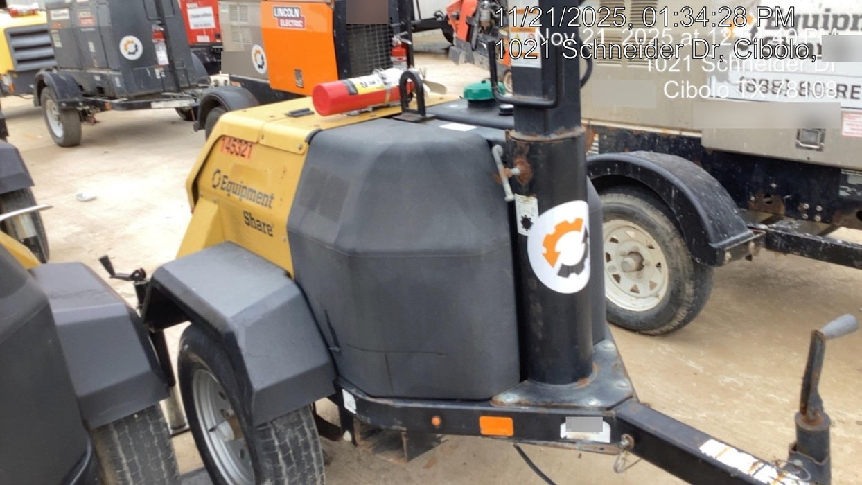 2021 Allmand NLV3GR (4) LED Light Fixture 350W, 23' Vertical Mast, 3kW Prime, Towable, Deep Sea L401, Leveling Jacks, Yanmar T4F 5.8hp