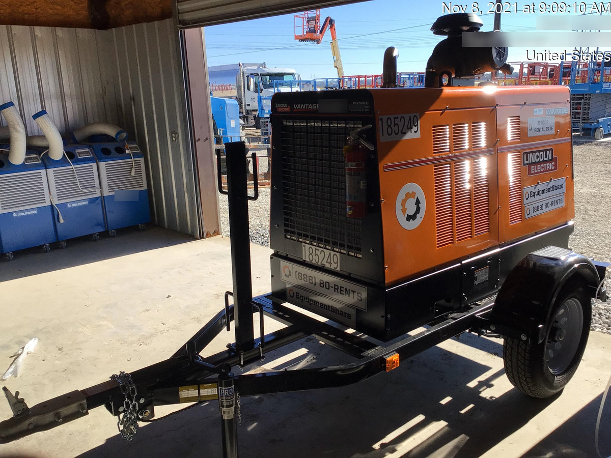 2021 Lincoln Electric Vantage 549X Ready Pak 3, ORANGE (includes trailer, cable rack, fender light kit)