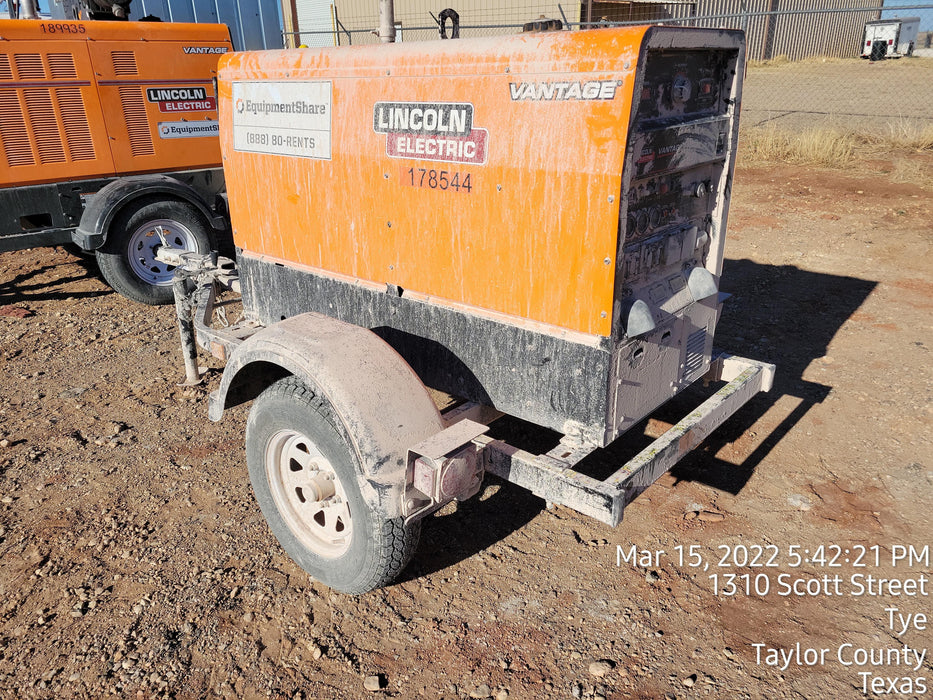 2021 Lincoln Electric Vantage 322 Vantage 322 Ready Pak 3 w/ Decals, ORANGE (includes trailer, cable rack, fender light kit) NO Telematics