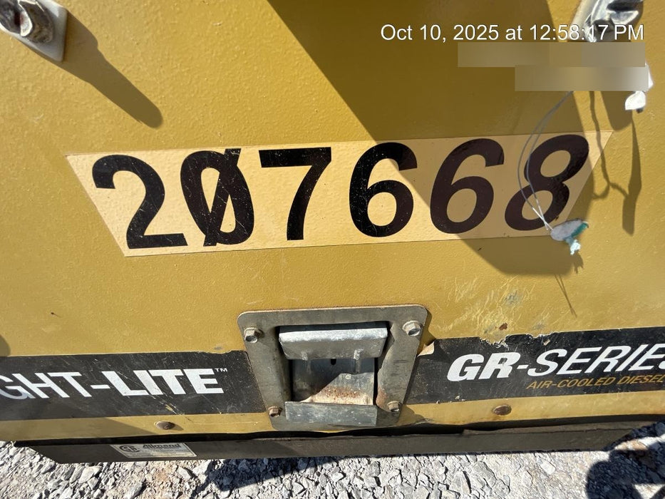 2022 Allmand NLV3GR (4) LED Light Fixture 350W, 23' Vertical Mast, 3kW Prime, Towable, Deep Sea L401, Leveling Jacks, Yanmar T4F 5.8hp