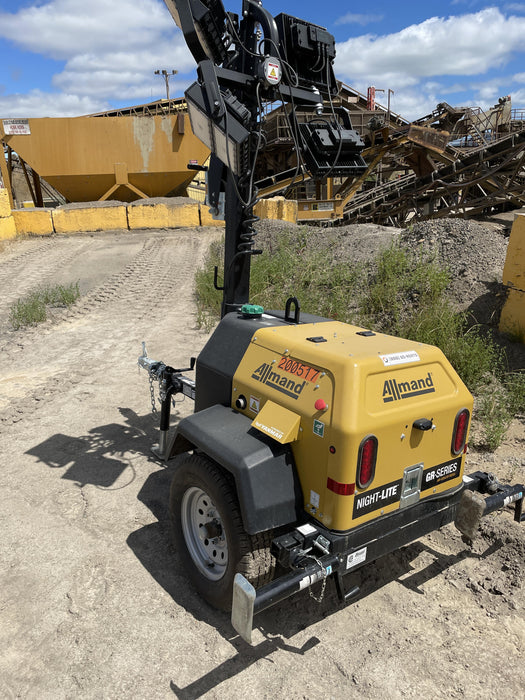 2022 Allmand NLV3GR (4) LED Light Fixture 350W, 23' Vertical Mast, 3kW Prime, Towable, Deep Sea L401, Leveling Jacks, Yanmar T4F 5.8hp