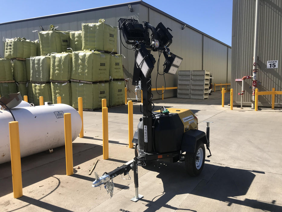 2021 Allmand NLV3GR (4) LED Light Fixture 350W, 23' Vertical Mast, 3kW Prime, Towable, Deep Sea L401, Leveling Jacks, Yanmar T4F 5.8hp