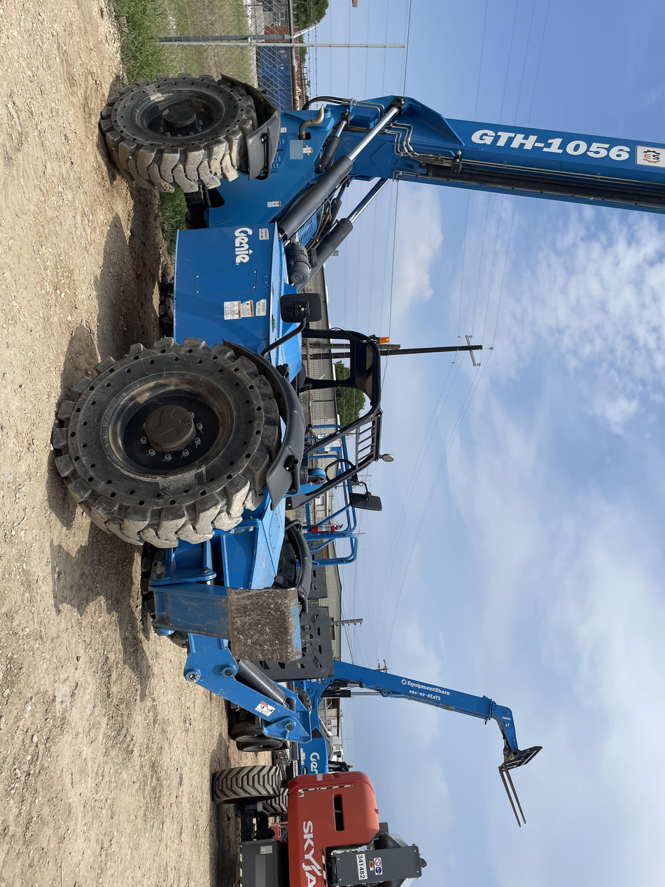 2019 Genie GTH-1056 Canopy, Solid RT Tires, LED Work Lights, Beacon 60" QA Carriage, 60" Forks
