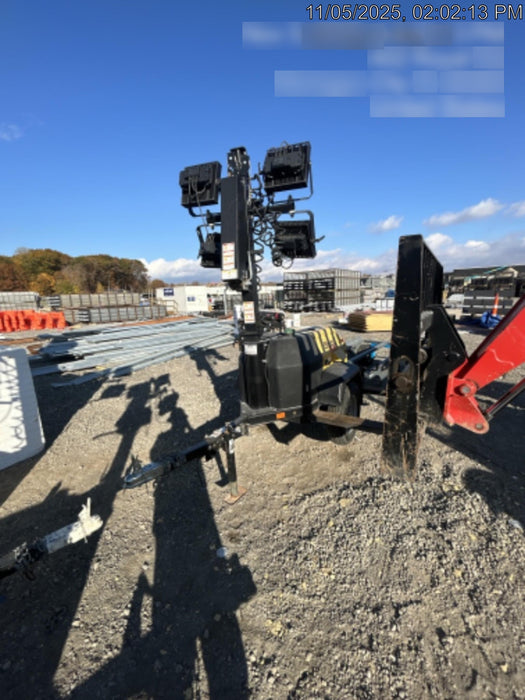 2022 Allmand NLV3GR (4) LED Light Fixture 350W, 23' Vertical Mast, 3kW Prime, Towable, Deep Sea L401, Leveling Jacks, Yanmar T4F 5.8hp