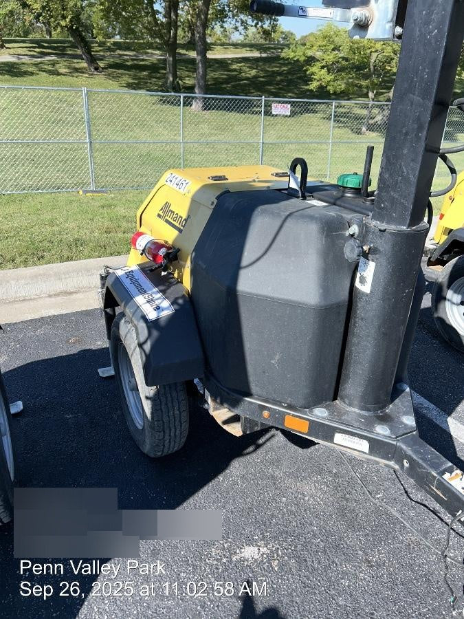 2022 Allmand NLV3GR (4) LED Light Fixture 350W, 23' Vertical Mast, 3kW Prime, Towable, Deep Sea L401, Leveling Jacks, Yanmar T4F 5.8hp