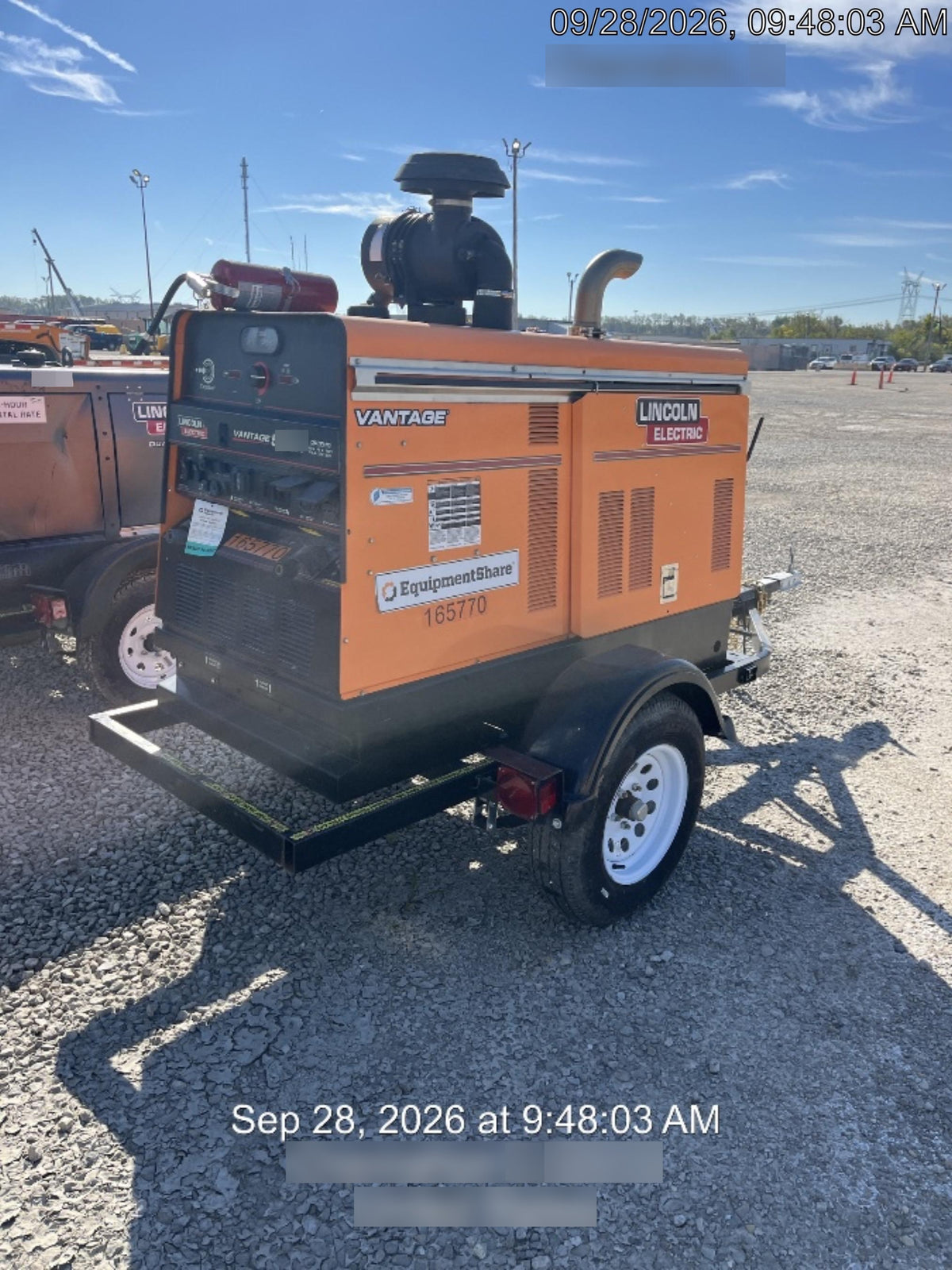 2021 Lincoln Electric Vantage 549X Ready Pak 3, ORANGE (includes trailer, cable rack, fender light kit)