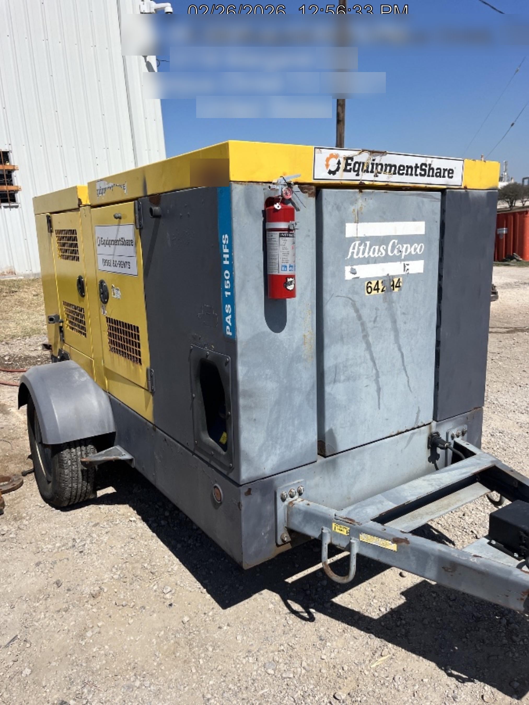 2020 ATLAS COPCO PAS 150 HF CS Enclosed