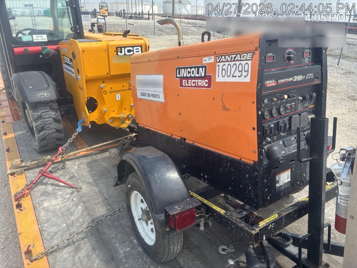 2021 Lincoln Electric Vantage 322 Vantage 322 Ready Pak 3 w/ Decals, ORANGE (includes trailer, cable rack, fender light kit) NO Telematics