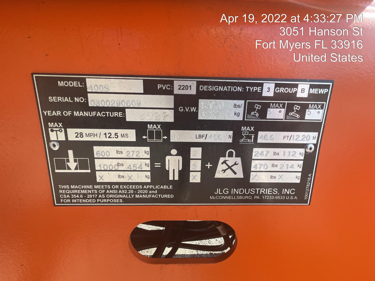 2022 JLG 400S