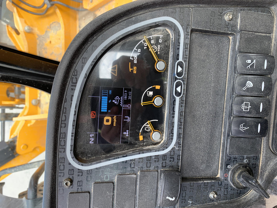 2019 JCB 512-56 Enclosed Cab, 109 HP, Solid Tires, Worklights, Beacon, Aux Hydraulics, Lifting Eye w/60" Carriage/60" Forks