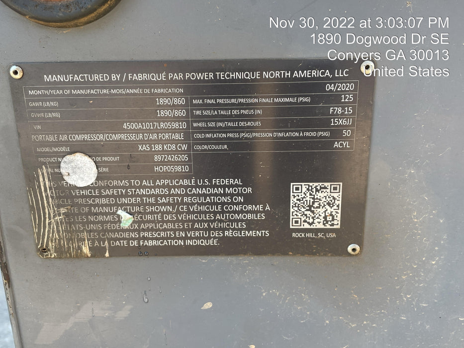 2020 ATLAS COPCO XAS188