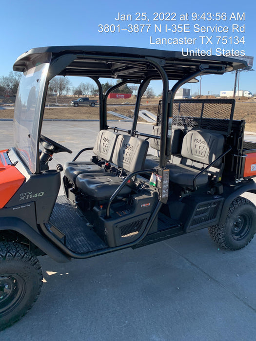 2022 Kubota RTV-X1140W-H Plastic Canopy, Windshield Acrylic Clear, LED Strobe Light, Wire Harness Kit, Back up Alarm