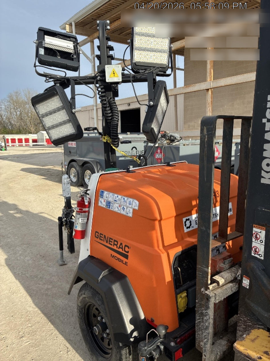 2024 Generac MLT2 Diesel, Flex Switch 120V Input, Powerzone Controller, 
(4) 320W LED Lights, 4kW Generator, 39.9 Gal Fuel Tank, 2" Ball, T3