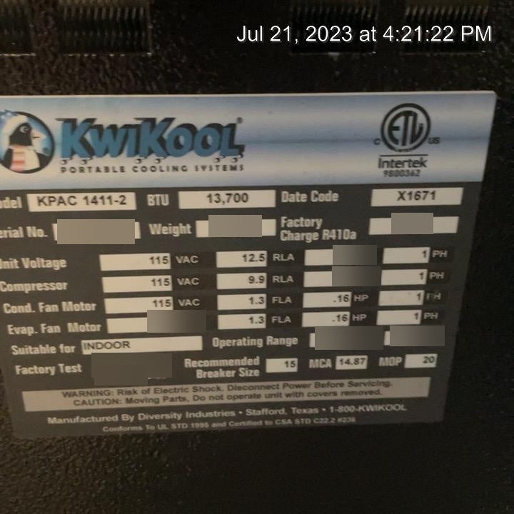 2023 KWIKOOL KPAC1411-2
